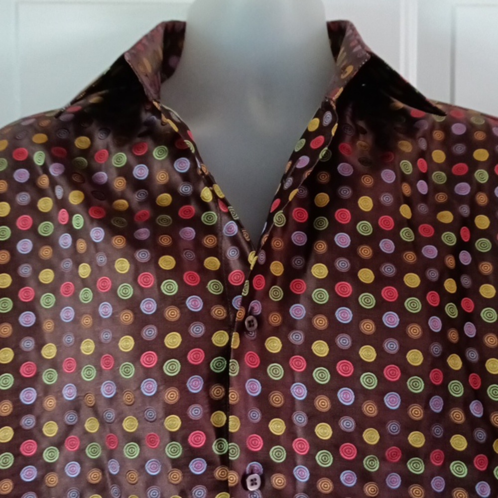 Leonardi Shiny Long Sleeve Men's Shirt. Medium. - Picture 3 of 16